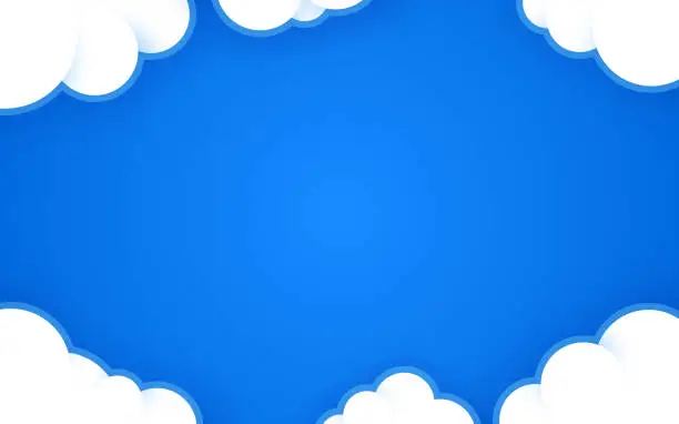 Vector illustration of Fluffy Clouds Edge Frame Background