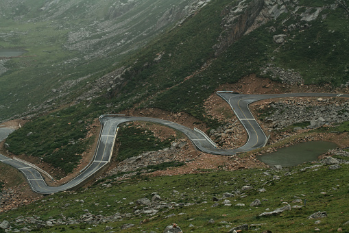 High angle view of mountain road