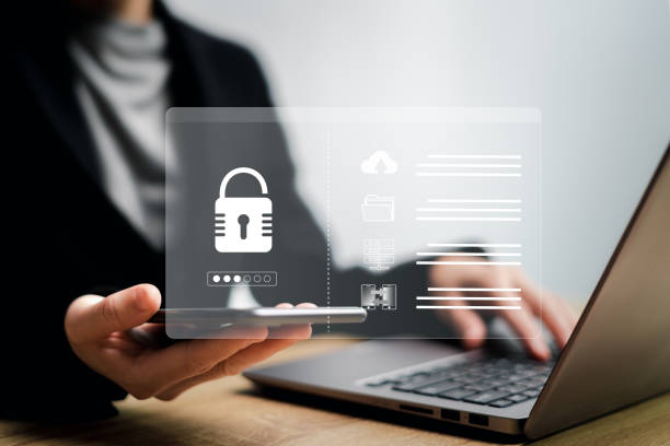 istock Personal data protection and security encryption concept, Businesswomen use smartphones to enter codes for security encryption check data online Secure data storage, and transfer data on internet 1695575345