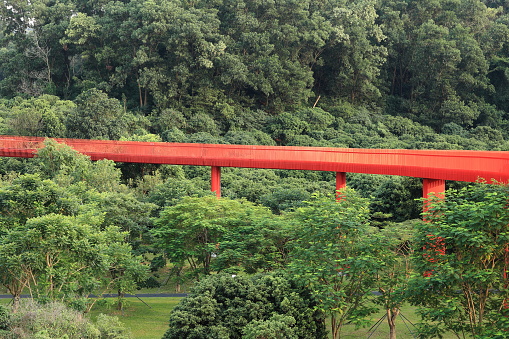 Architectural details of the construction of the new footbridge