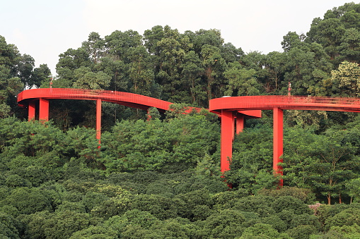 Architectural details of the construction of the new footbridge