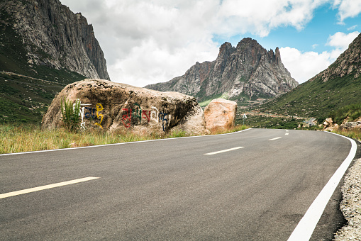 Curves of the beautiful National Route 7 in Mendoza, Argentina, which leads to Chile, passing through Monte Aconcágua.