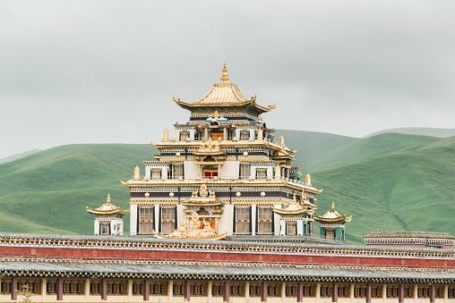 Ningma temple(宁玛寺) in Gannan, China. There is the hugest prayer wheel of the world.