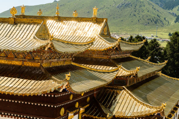 istock Magnificent palace in Langmu Temple in China 1695601360