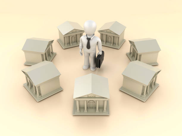 istock Bank Buildings with Business Character 1695605935