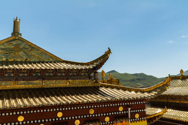 istock Magnificent palace in Langmu Temple in China 1695605984