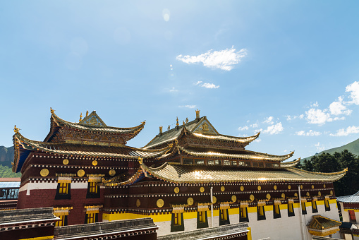 Magnificent palace in Langmu Temple in China