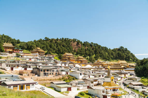 istock Magnificent palace in Langmu Temple in China 1695611919