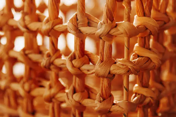 Photo of Fragment of a basket made of willow twigs or garden furniture