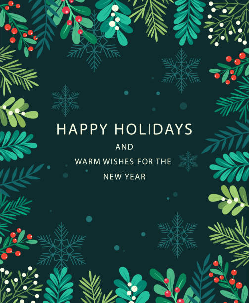 ilustrações de stock, clip art, desenhos animados e ícones de happy holidays background - mistletoe christmas christmas decoration christmas ornament