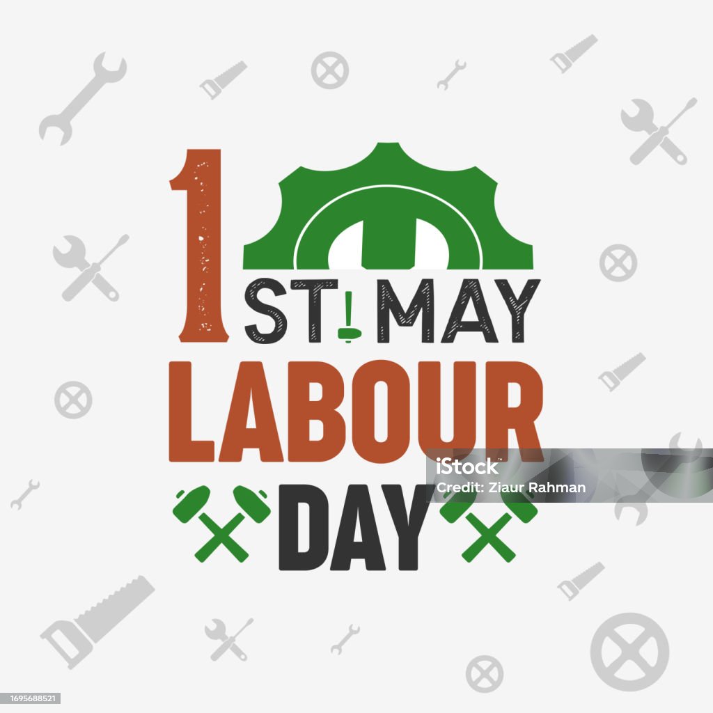 First May Now 1st May Labor Day Lettering Design Stock Illustration - Download Image ...