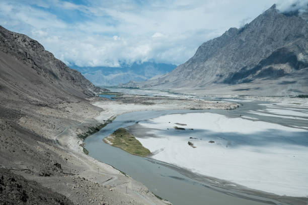 istock On the way to k2, the river that passes through the mountain is beautiful. 1695724387