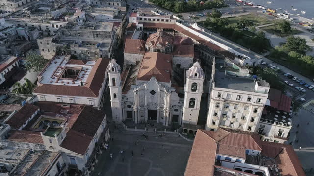 La Habana Cathedral Plaza Square aerial view