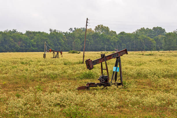 Pump jack in North Louisiana stripper oil field