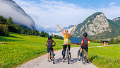 Family on bike in Slovenia- Sport,travel,activity in Europa