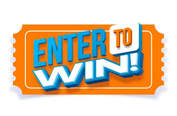 Vector illustration of Enter to Win Sweepstakes Raffle Contest Ticket