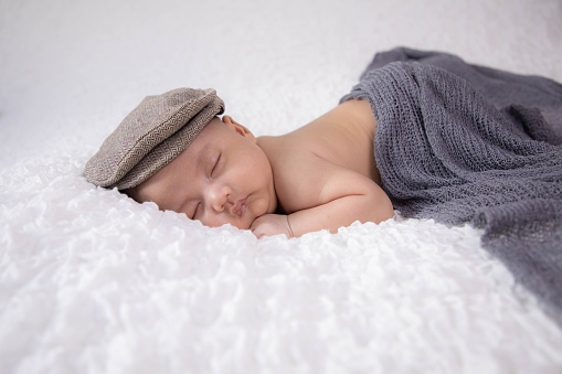 Portrait Asian newborn sleeping