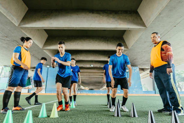 istock Soccer team training on the soccer field 1695787423