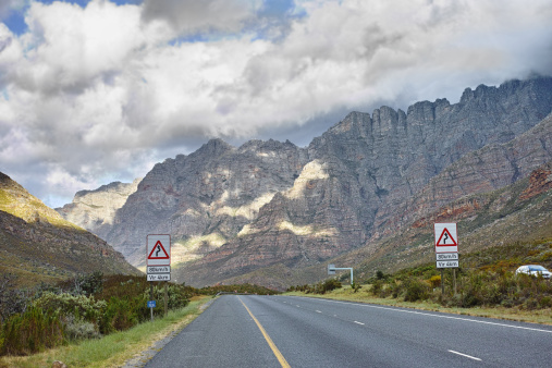 Beautiful scenery in the mountains of Du Toits Kloof pass in Western Cape, South Africa