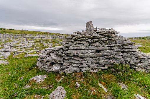 Pile of stones which are commonly found in the Burren, Connemara, County Clare.