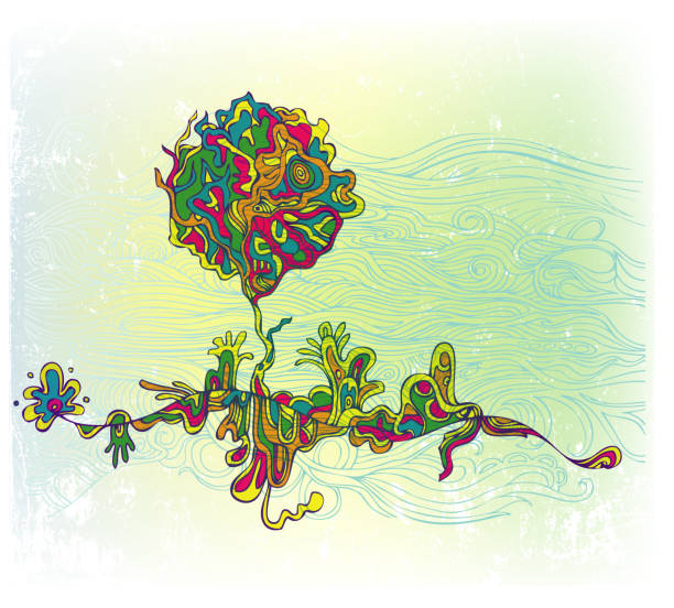 ilustrações, clipart, desenhos animados e ícones de árvore de verão funky - tree root family tree watercolor painting