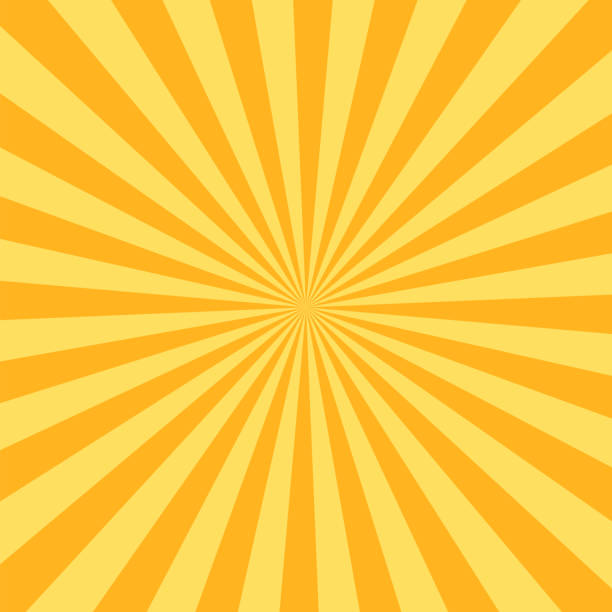 Orange yellow banner rays, lines background. Sun rays. Sunbeam. vector art illustration