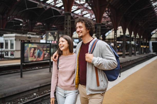 Couple at the train station