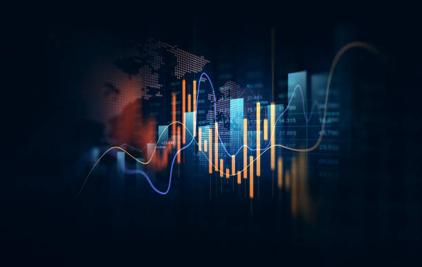 istock Business financial chart with moving up arrow graph. Stock market investment data and analysis finance graph and market chart investment. 1695882785
