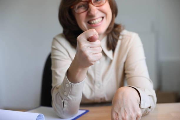 Middle-aged woman on Skype