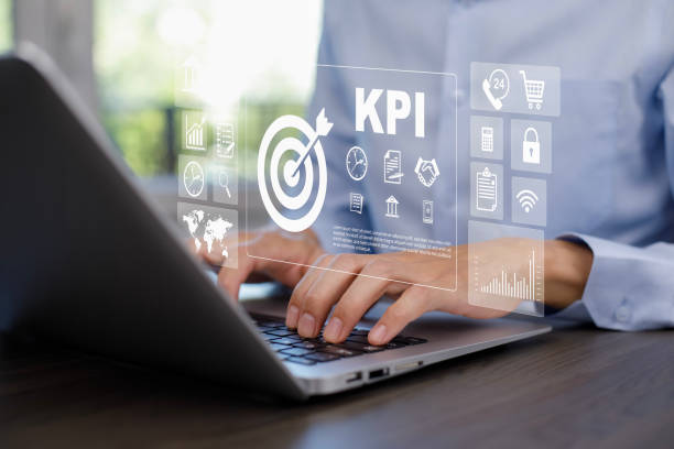 istock Key Performance Indicator Planning KPI, Company Management Business Internet Technology Concept, Businessman using a laptop with document management, enterprise resource management software system 1695899915