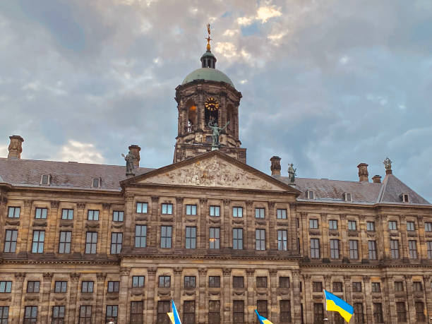 istock the Ukrainian flag in amsterdam, netherlands 1695900977