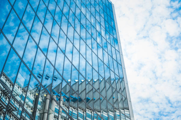 Contemporary architecture with clouds in London