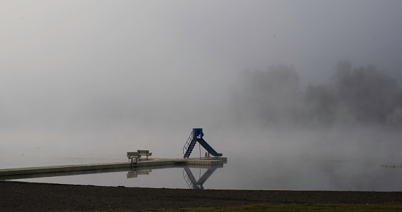 Foggy day on a lake