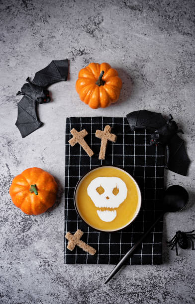istock Pumpkin pureed soup for Halloween holidays 1695951850