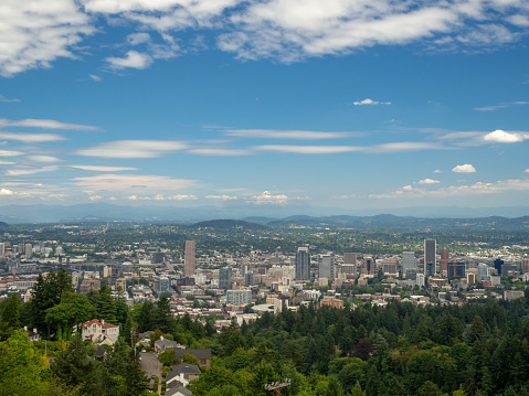 Portland, Oregon, USA - July 2018: Protland City Skyline and Downtown