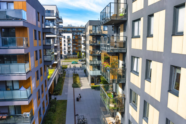 Apartment buildings stock photo