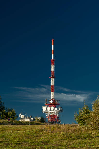Sunny view for transmitter on Gaisberg hill over Salzburg city in summer evening Sunny view for transmitter on Gaisberg hill over Salzburg city in summer color evening gaisberg stock pictures, royalty-free photos & images