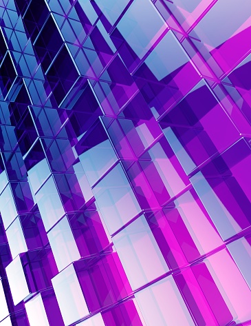 Glass cubes Blue Purple