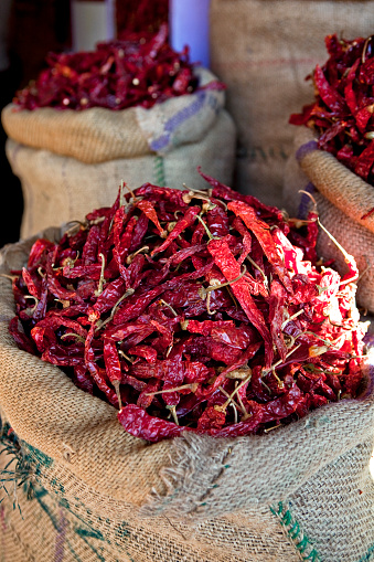 Red Hot Chili Peppers in market in Jaipur, India