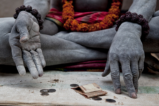 Hands of a Sadhu in Varanasi, India