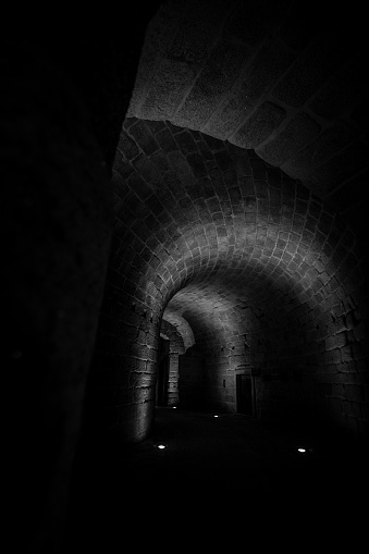26 August 2023, Entrance tunnel at Almeida Fort, Guarda, Portugal.