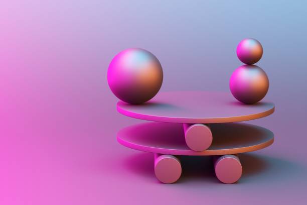 istock Geometric shapes in impossible balance 1696039078