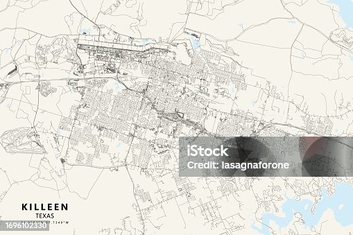istock Killeen, Texas, USA Vector Map 1696102330
