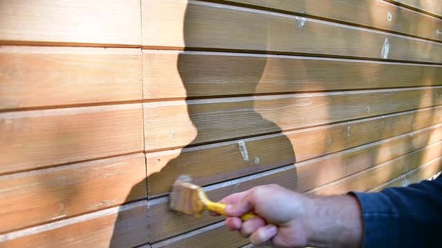 wooden siding painting brush sealer