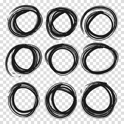 Highlight Circle Frames For Message Note Mark Design Element Set Hand ...
