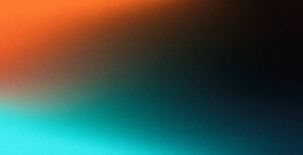 istock Teal orange color gradient on black grainy background, web banner poster cover design, copy space 1696254915