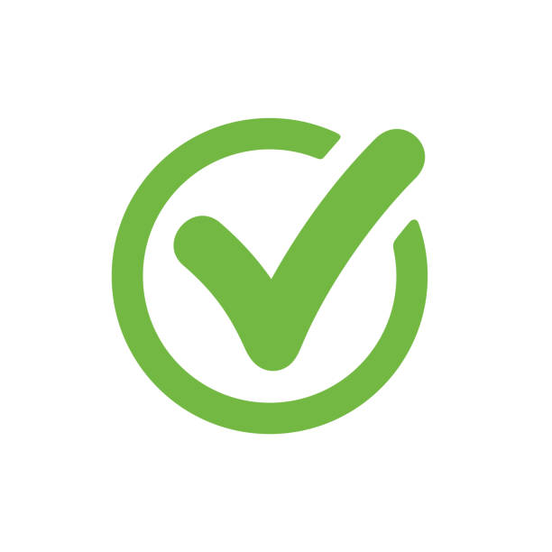 illustrazioni stock, clip art, cartoni animati e icone di tendenza di icona del segno di spunta - segno di spunta