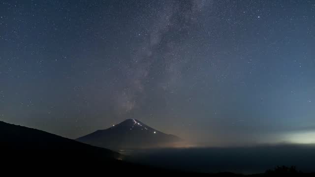 Timelapse of the sky rising over Mt. Fuji from Lake Yamanaka Panorama Platform