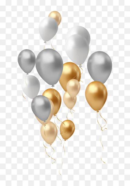 istock Set of realistic silver, gold and silver balloons. Vector illustration. 1696315882
