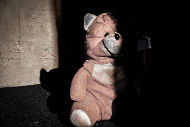 istock teddy bear in a dark room slightly exposed to morning light. 1696322315